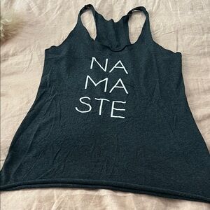 Women’s Black NAMASTE Graphic Tank Top - Racerback Yoga Tee